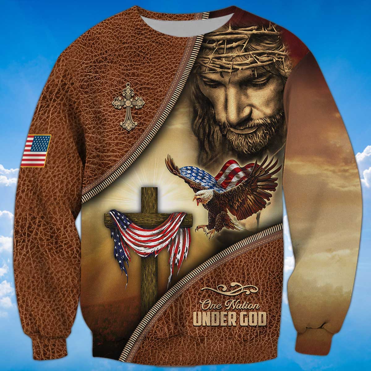 america-a-nation-under-god-eagle-american-flag-and-the-cross-sweatshirt