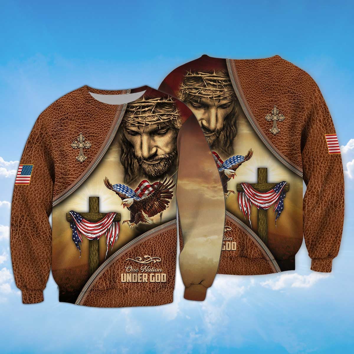 america-a-nation-under-god-eagle-american-flag-and-the-cross-sweatshirt