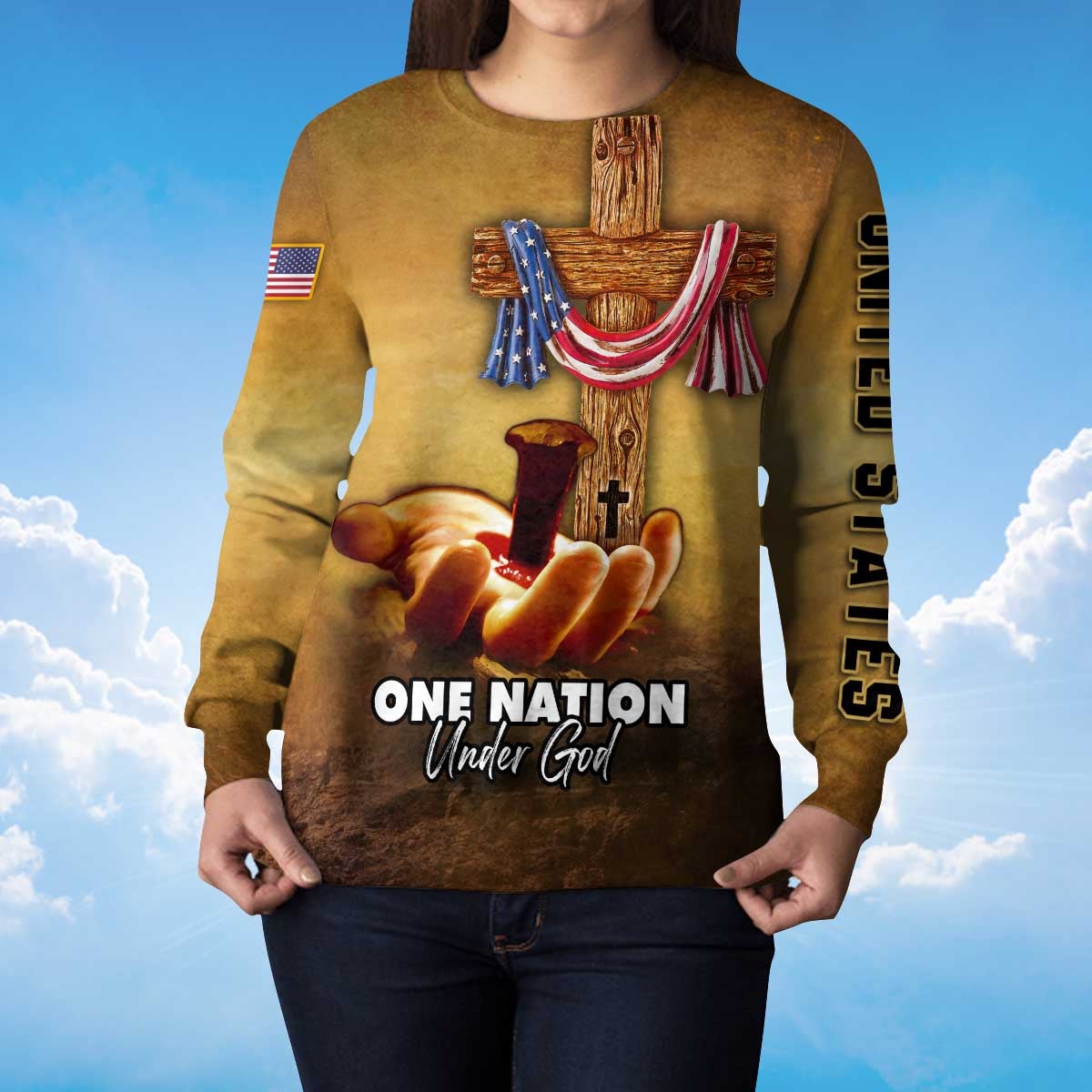 america-under-god-nailed-in-hand-sweatshirt