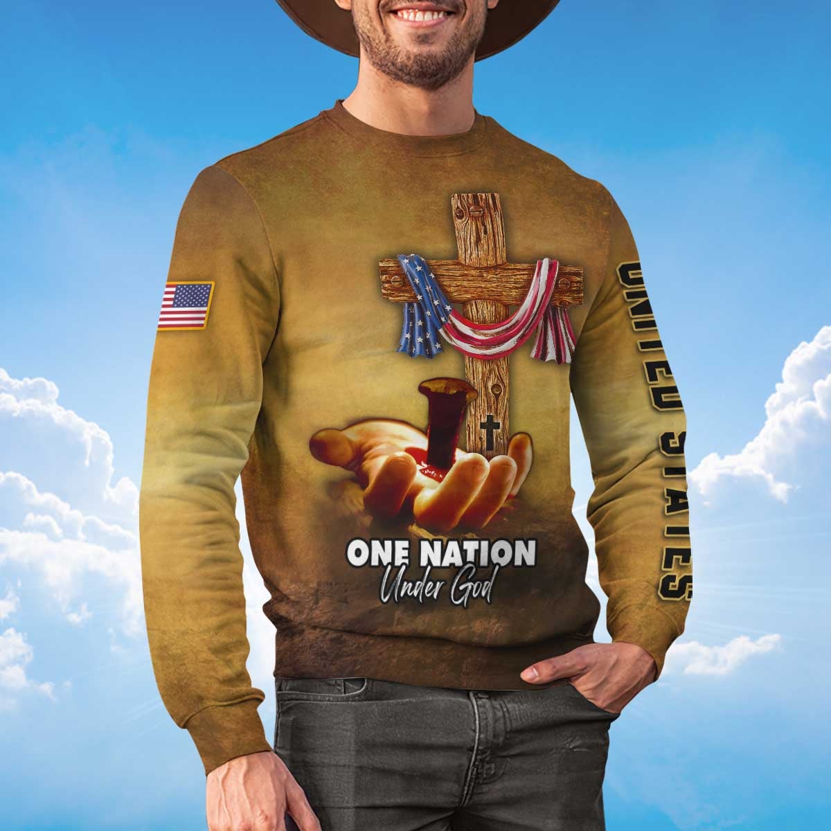 america-under-god-nailed-in-hand-sweatshirt