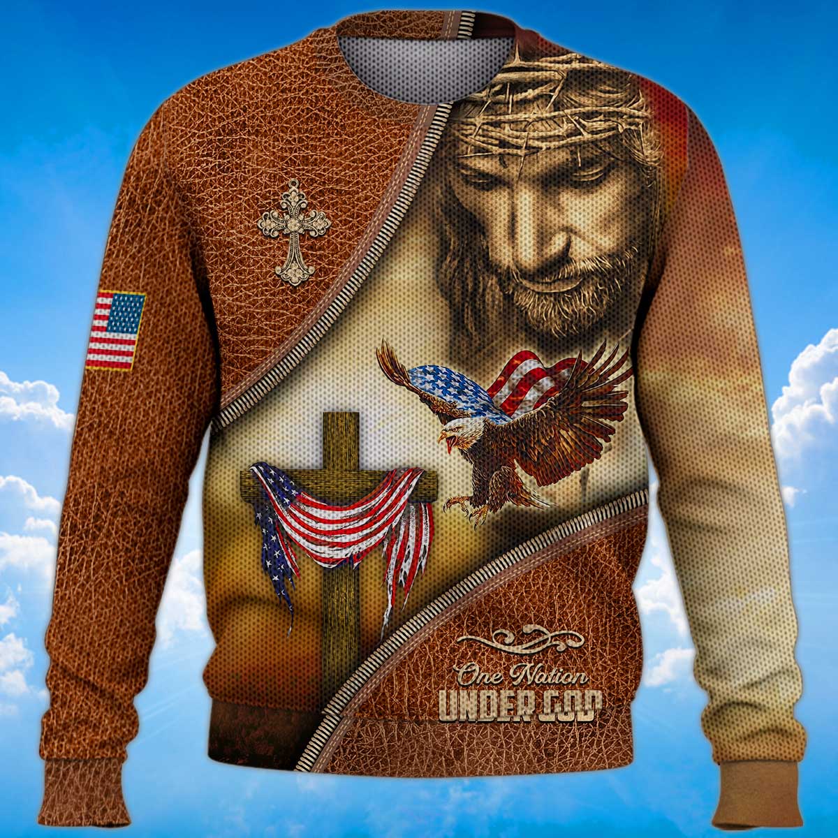 america-a-nation-under-god-eagle-american-flag-and-the-cross-sweater