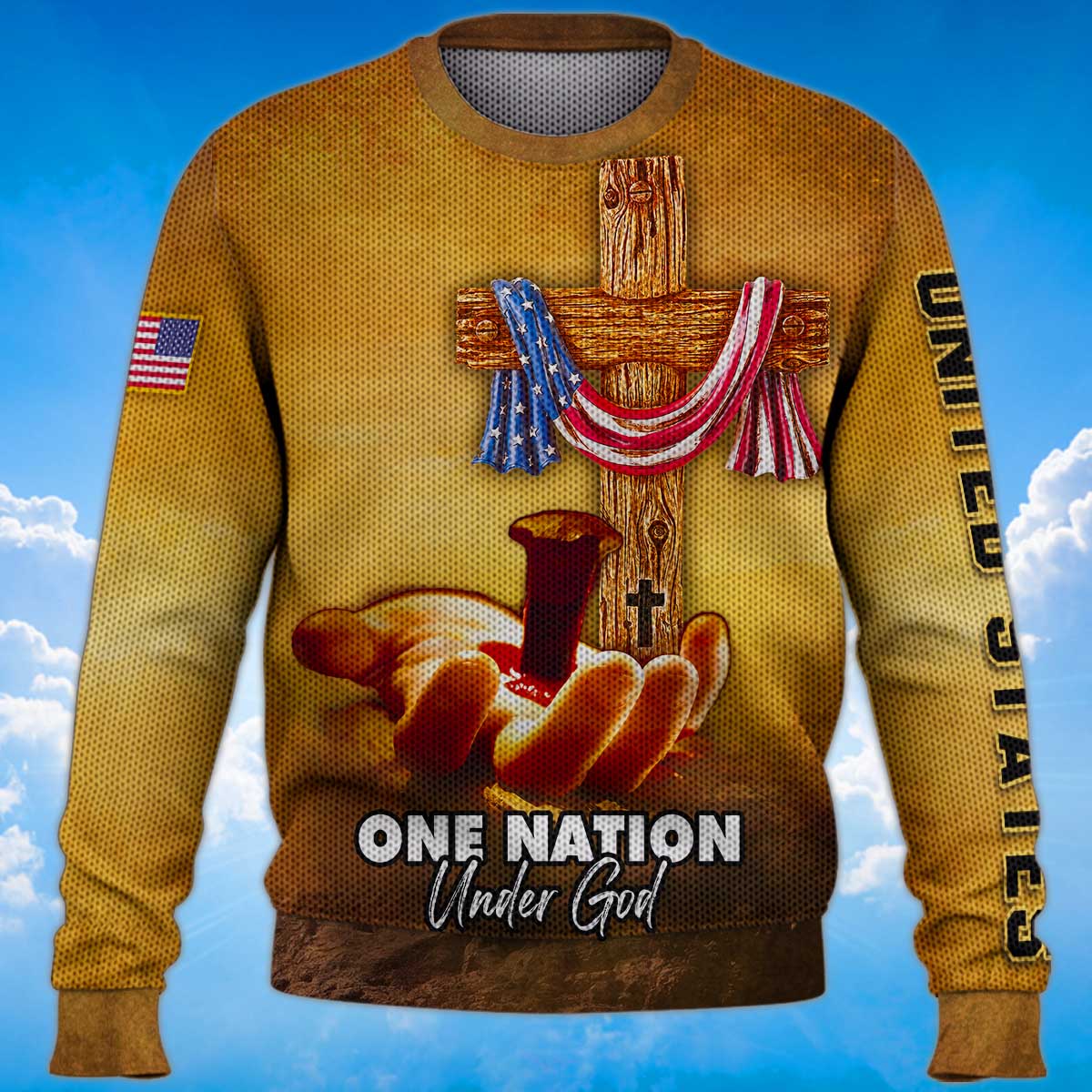 america-under-god-nailed-in-hand-sweater