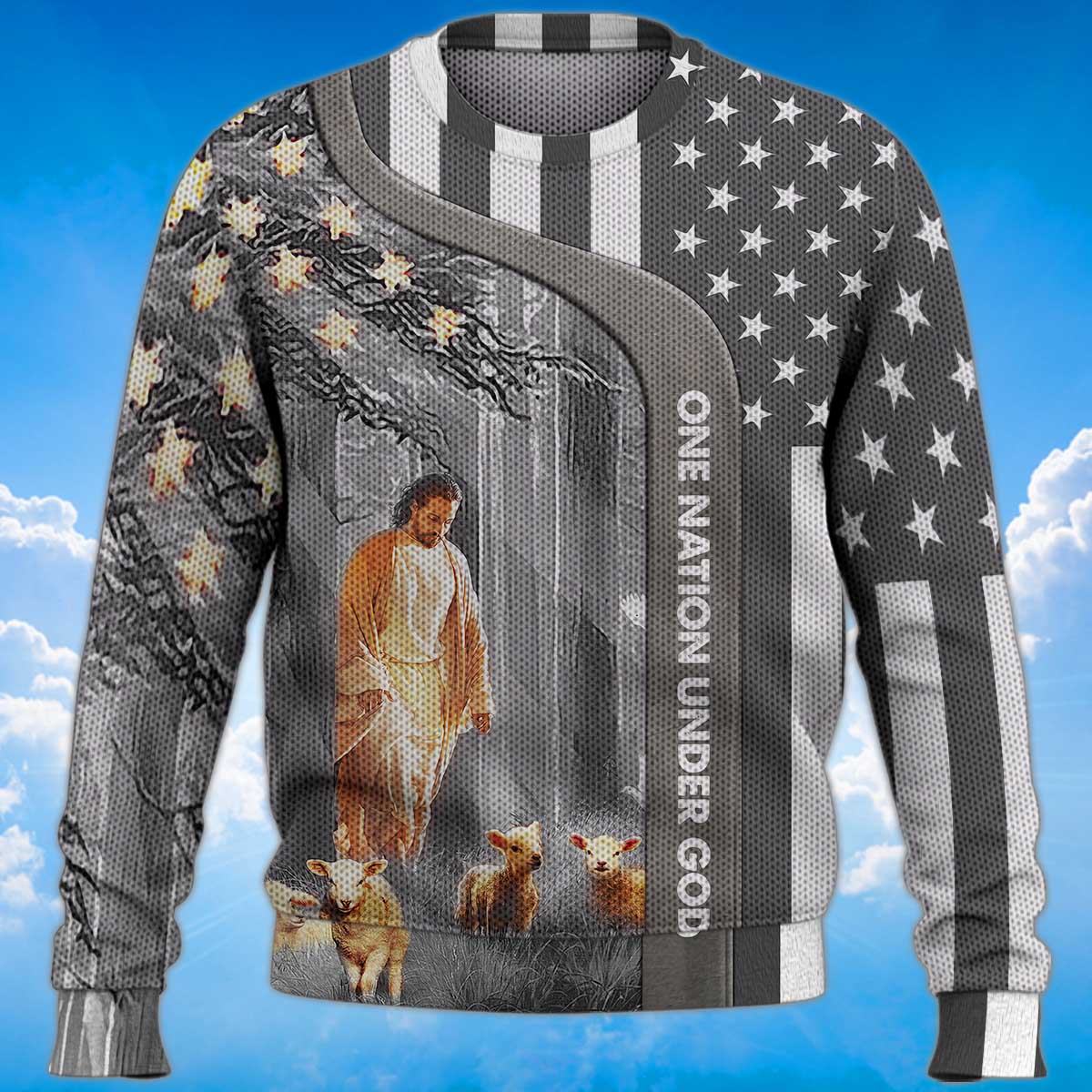 america-one-nation-under-god-sweater-jesus-and-lamb-sweater