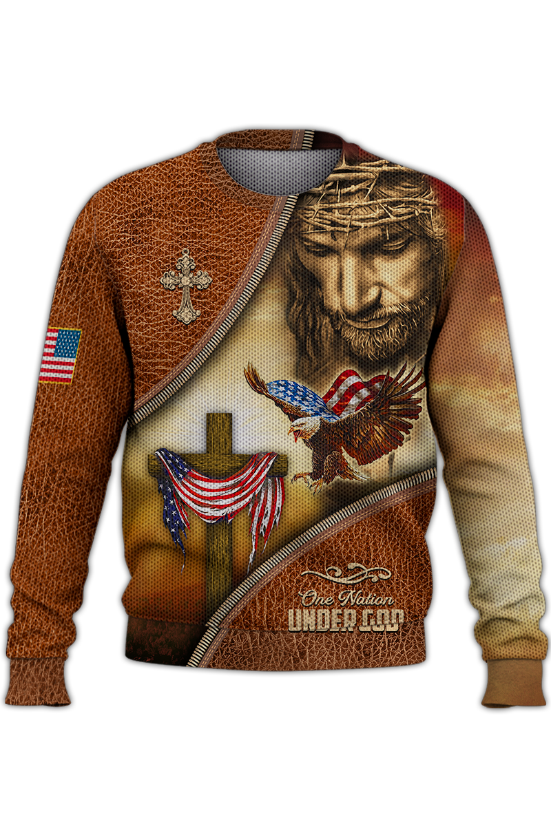 america-a-nation-under-god-eagle-american-flag-and-the-cross-sweater