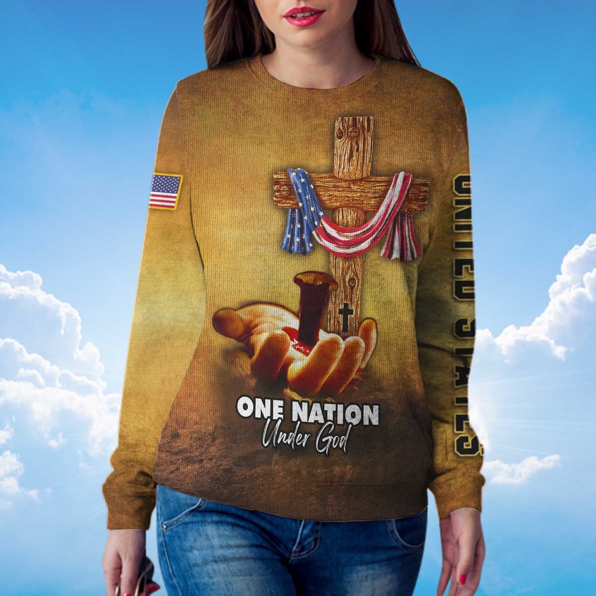 america-under-god-nailed-in-hand-sweater