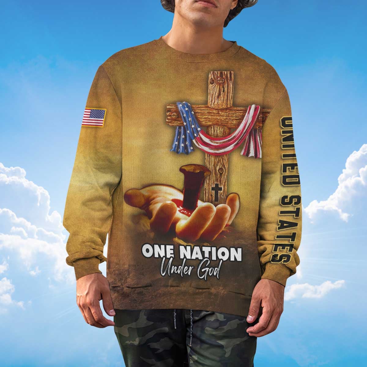 america-under-god-nailed-in-hand-sweater