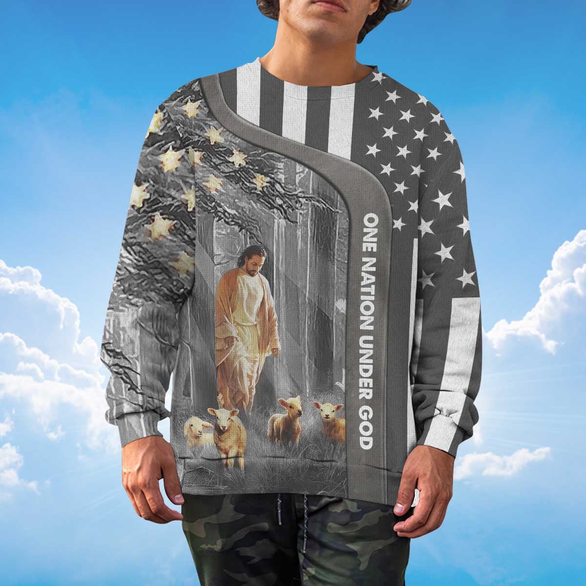 america-one-nation-under-god-sweater-jesus-and-lamb-sweater