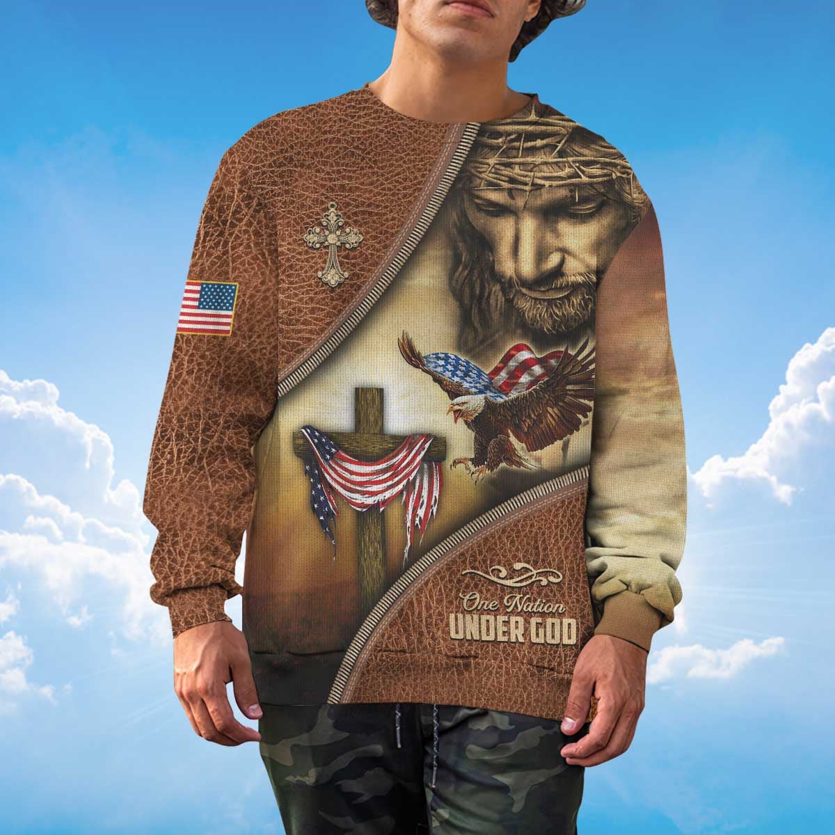 america-a-nation-under-god-eagle-american-flag-and-the-cross-sweater