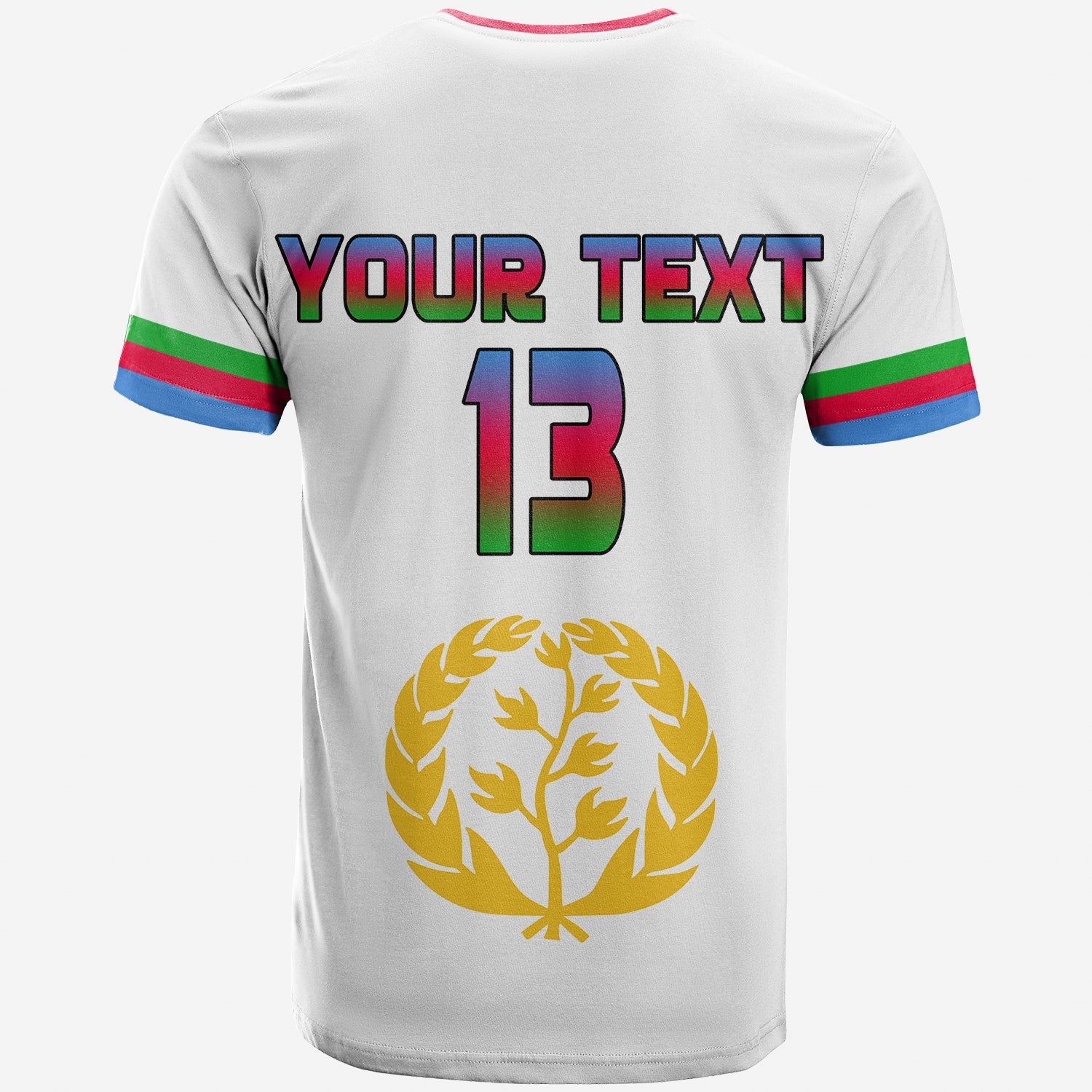 (Custom Text and Number) Eritrea T Shirt Striped White LT13