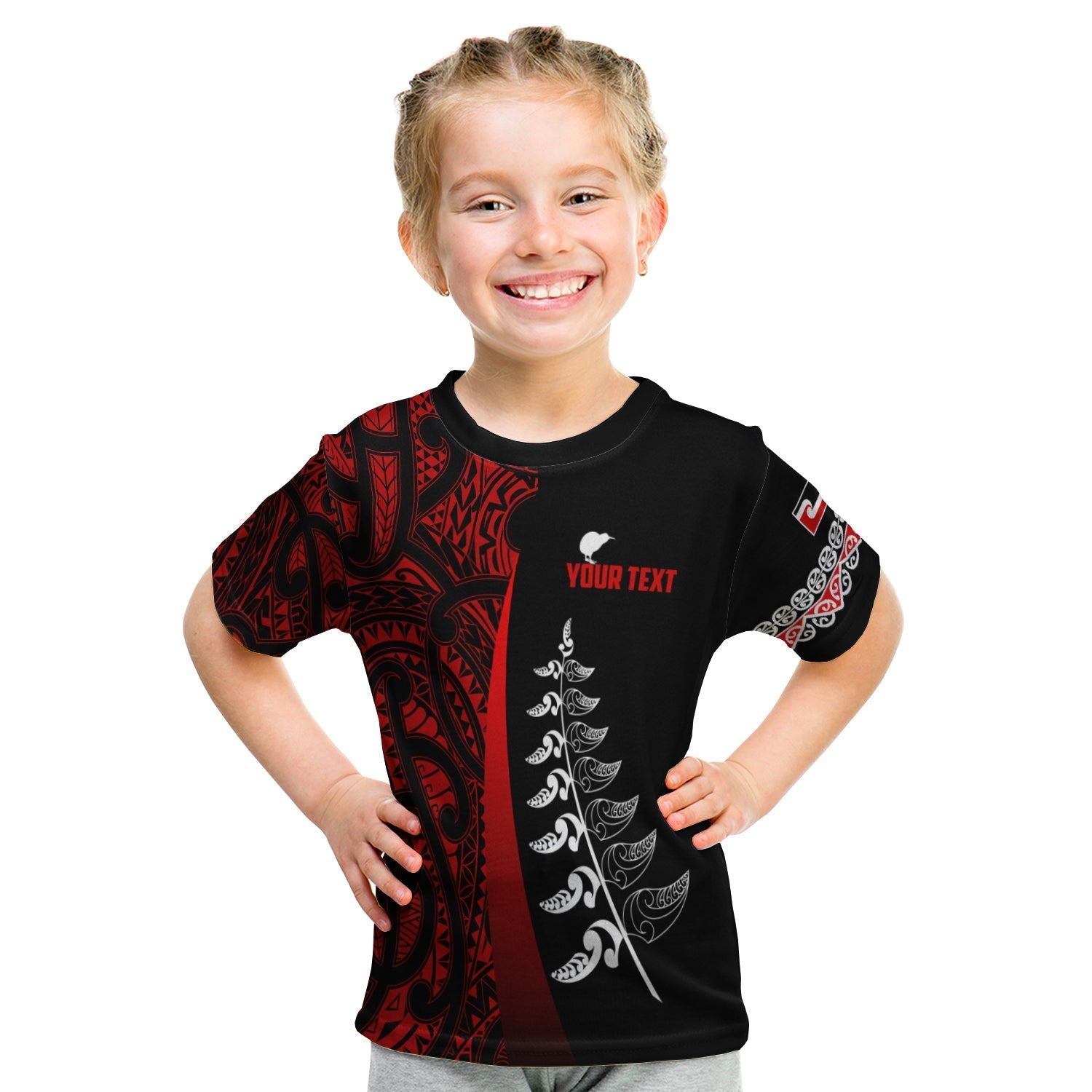 custom-personalised-waitangi-day-t-shirt-maori-mix-fern-style-red