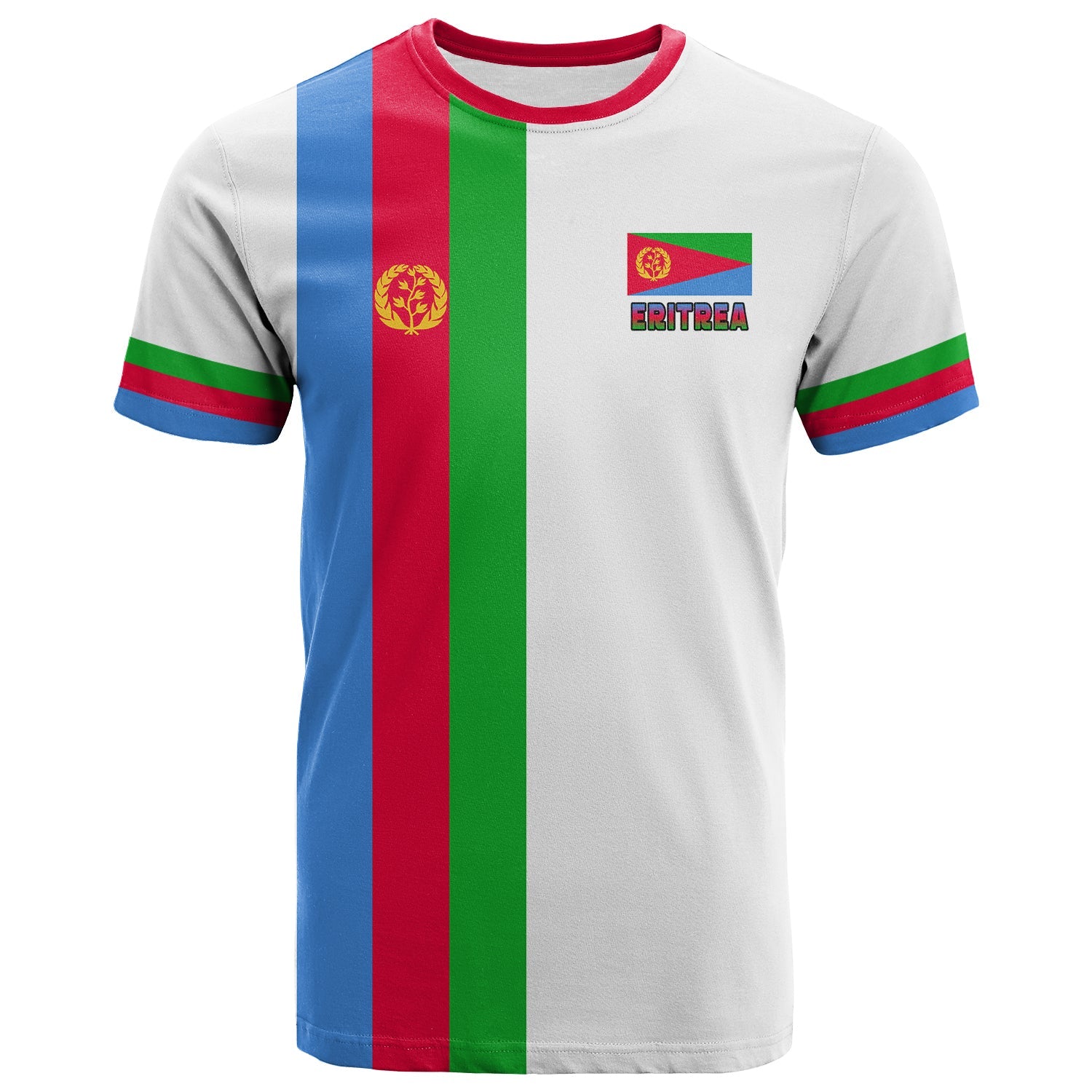 (Custom Text and Number) Eritrea T Shirt Striped White LT13