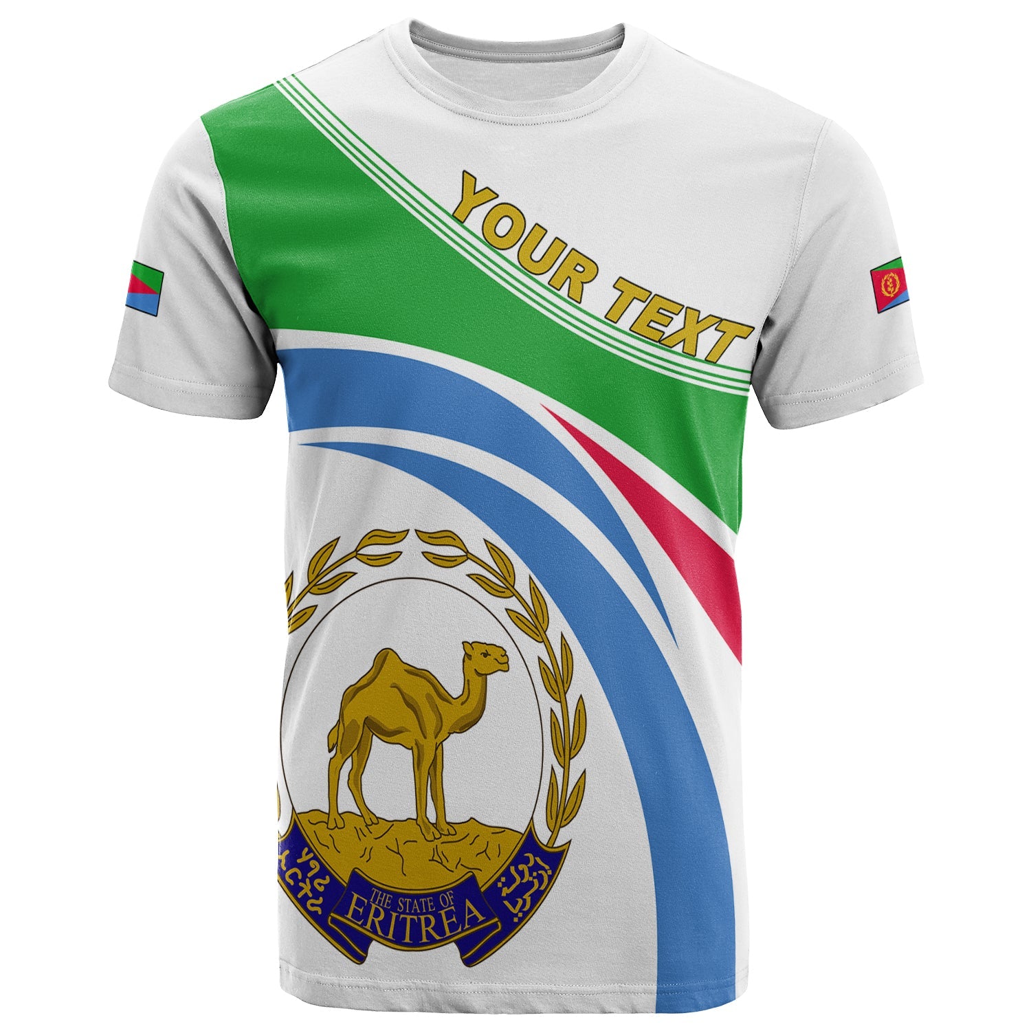 (Custom Personalised) Eritrea T Shirt Map Style White LT13