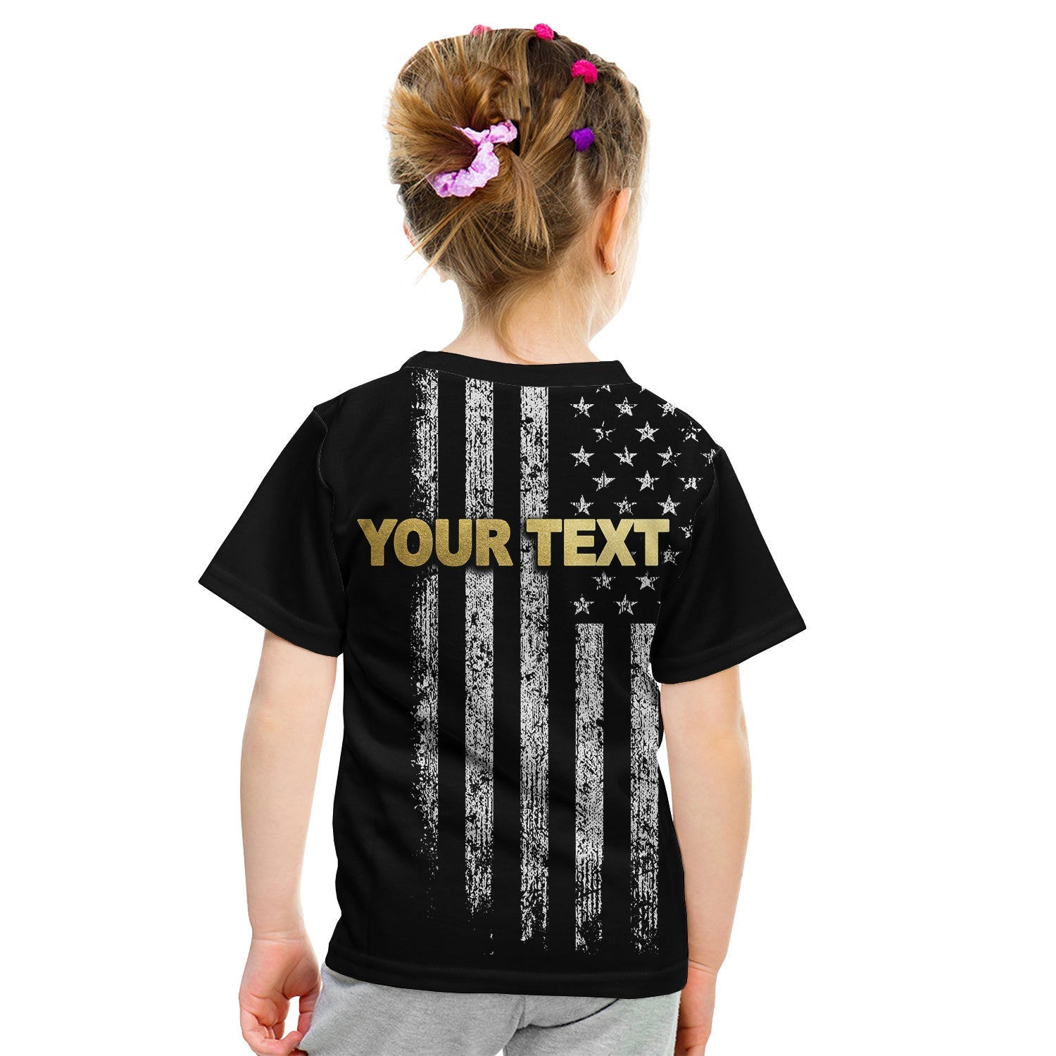 (Custom Personalised) American Flag Father Day T Shirt KID LT6