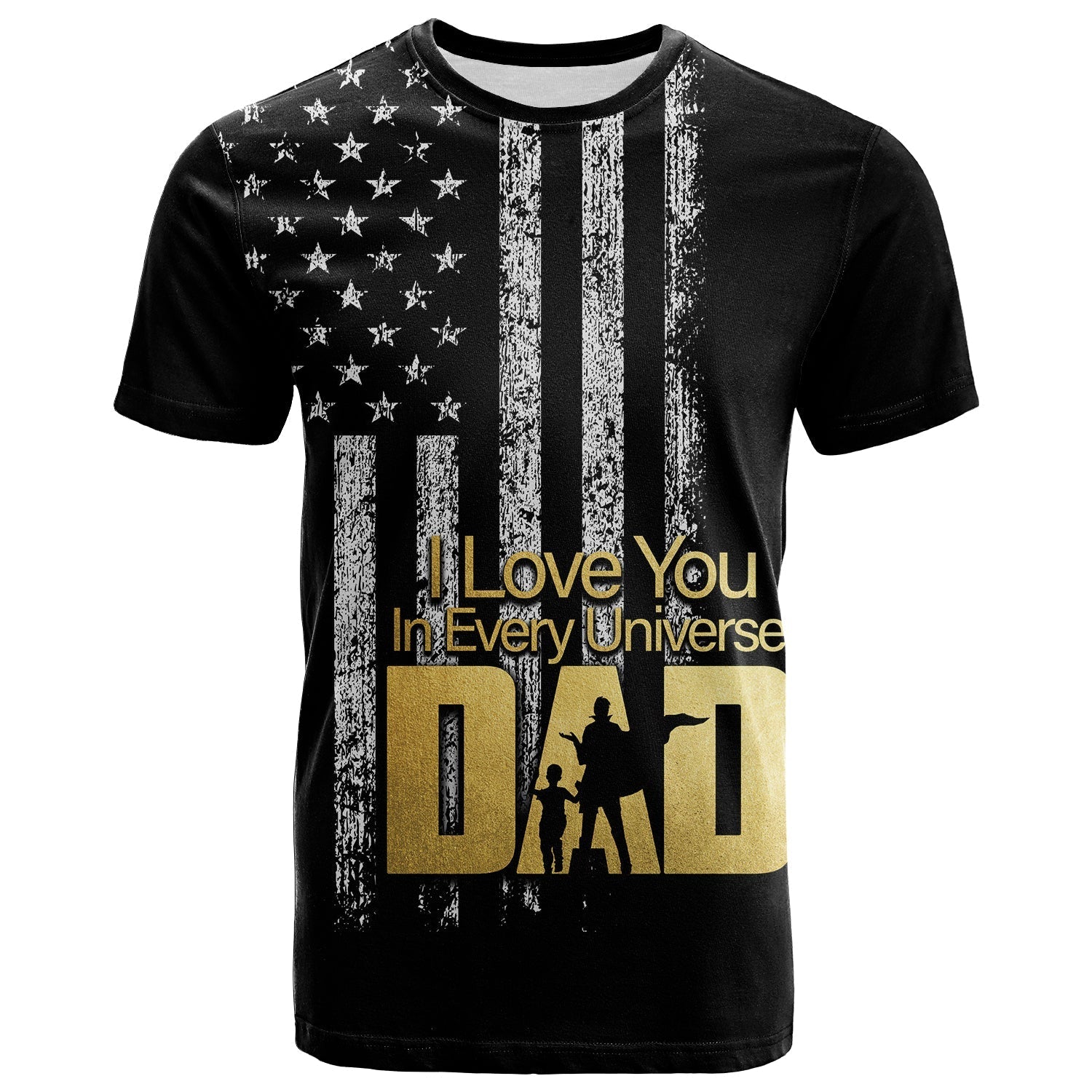(Custom Personalised) American Flag Father Day T Shirt