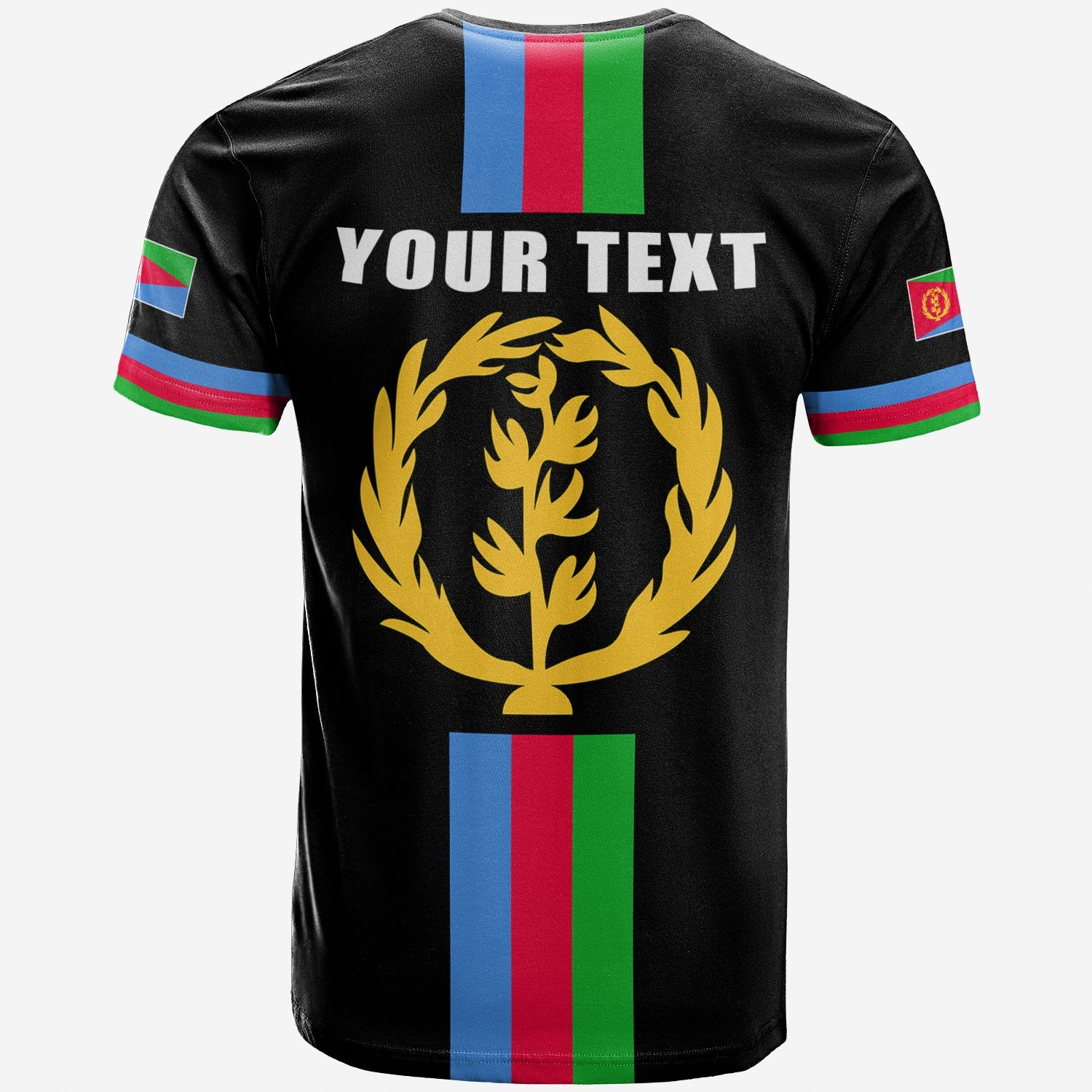 (Custom Personalised) Eritrea T Shirt Striped Black LT13