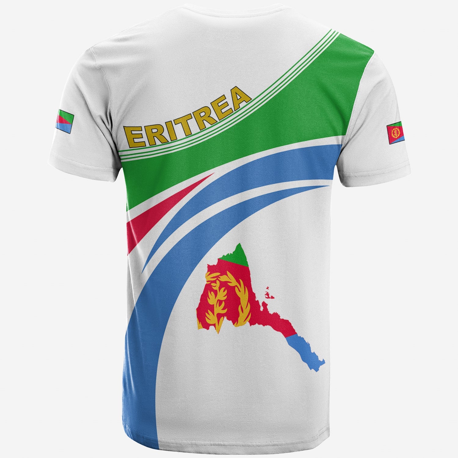 (Custom Personalised) Eritrea T Shirt Map Style White LT13