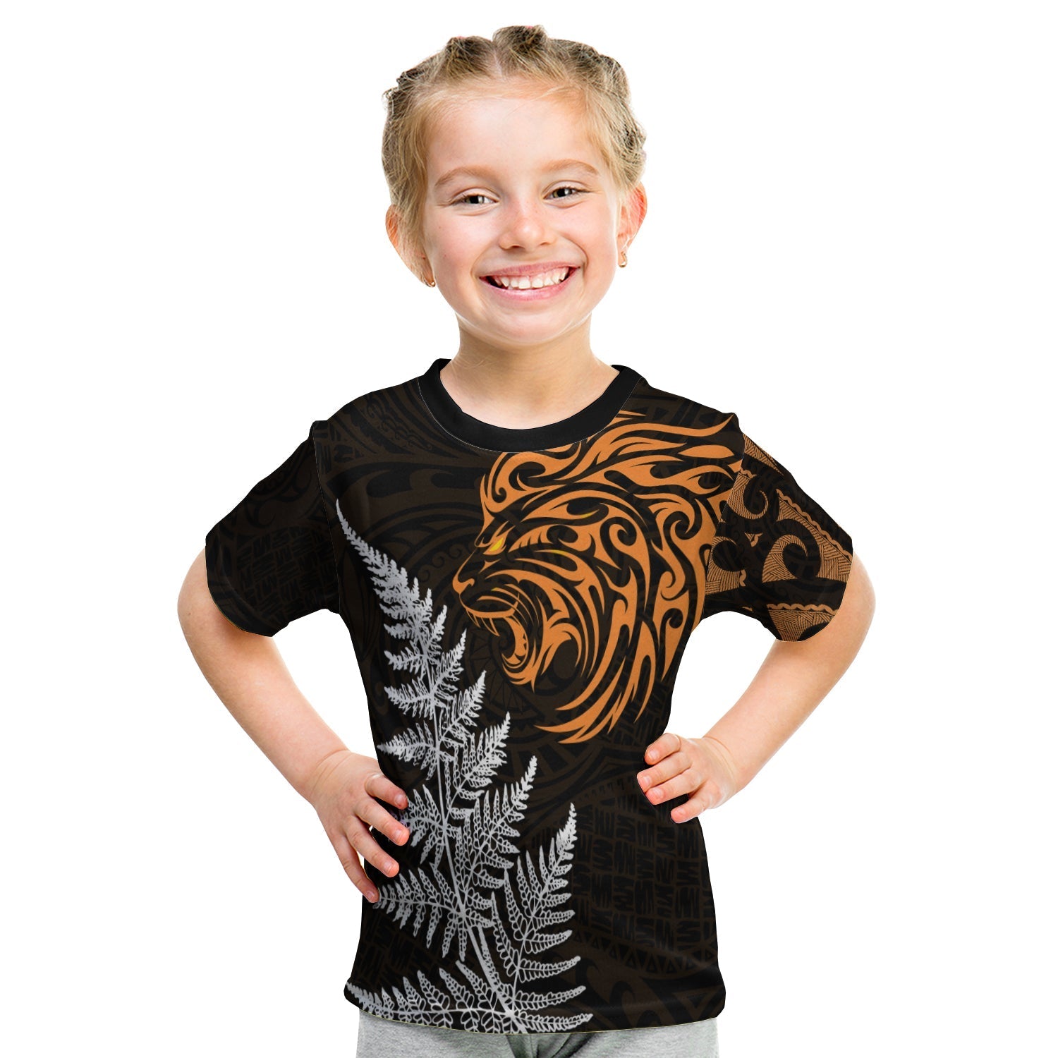 custom-personalised-leo-zodiac-style-maori-t-shirt-kid-orange-lion