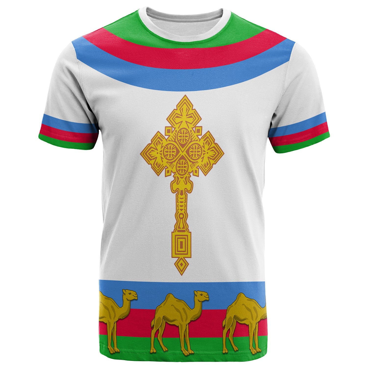 (Custom Personalised) Eritrea T Shirt Cross White LT13