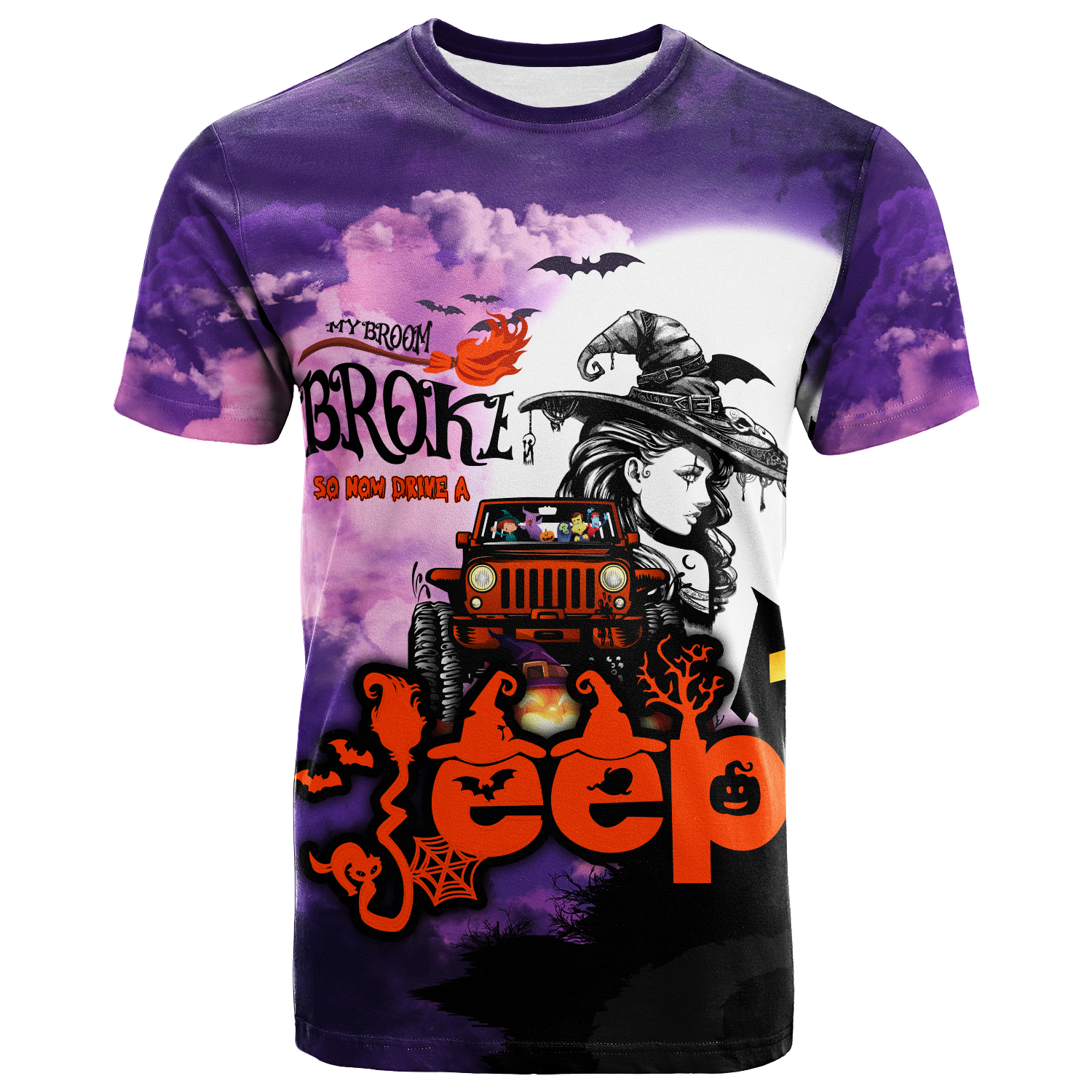 My Broom Broke So Now Drive A Jeep Halloween T Shirt