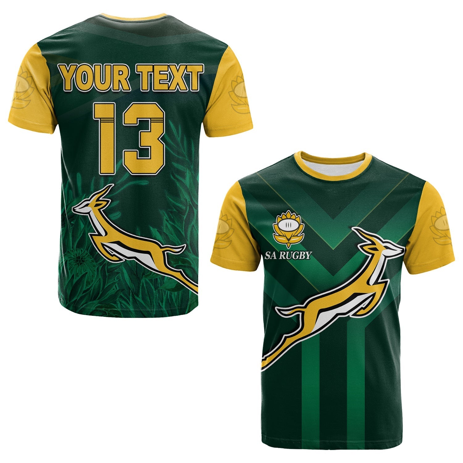 custom-text-and-number-south-africa-rugby-t-shirt-springboks-king-protea-go-bokke