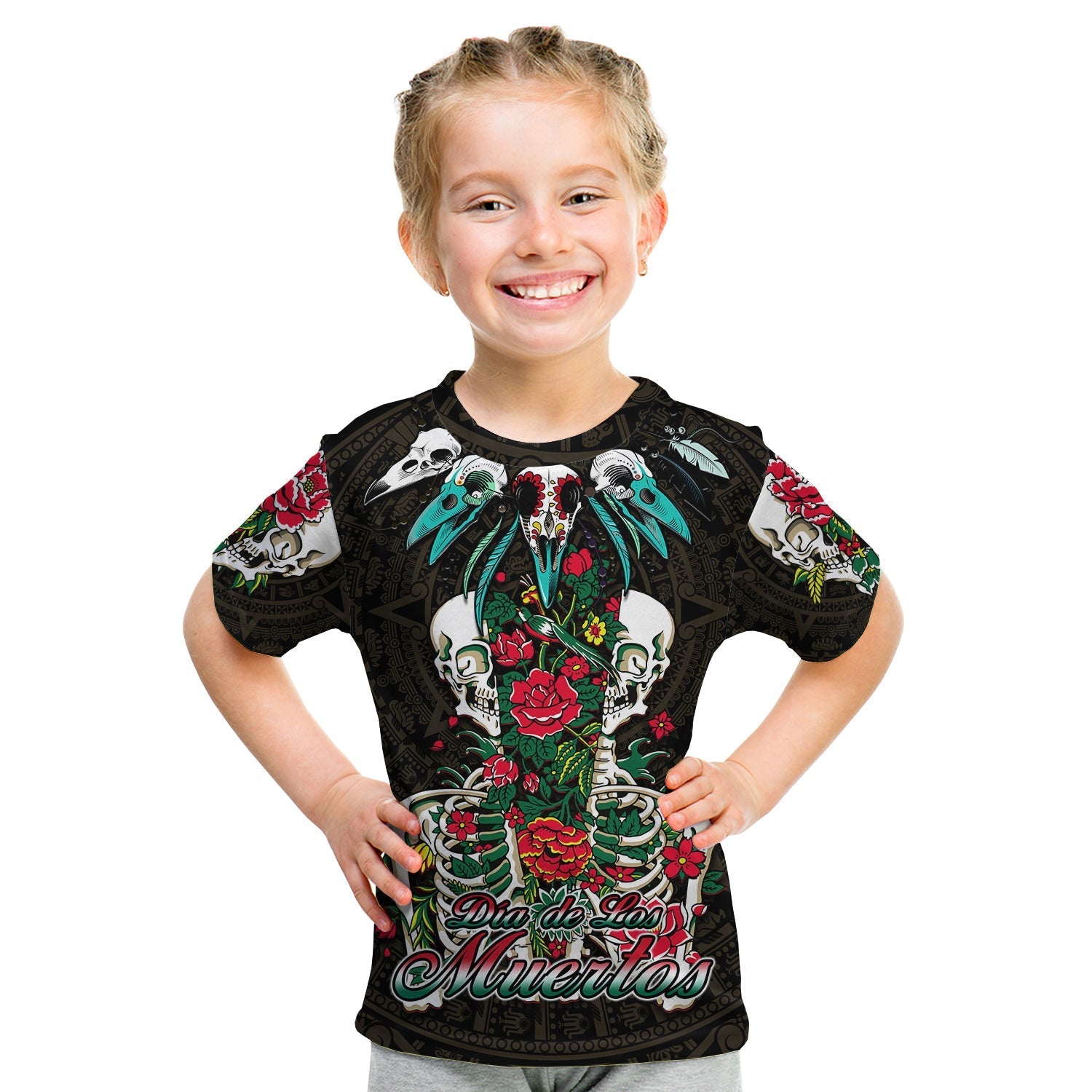 mexico-t-shirt-floral-skull-dia-de-los-muertos