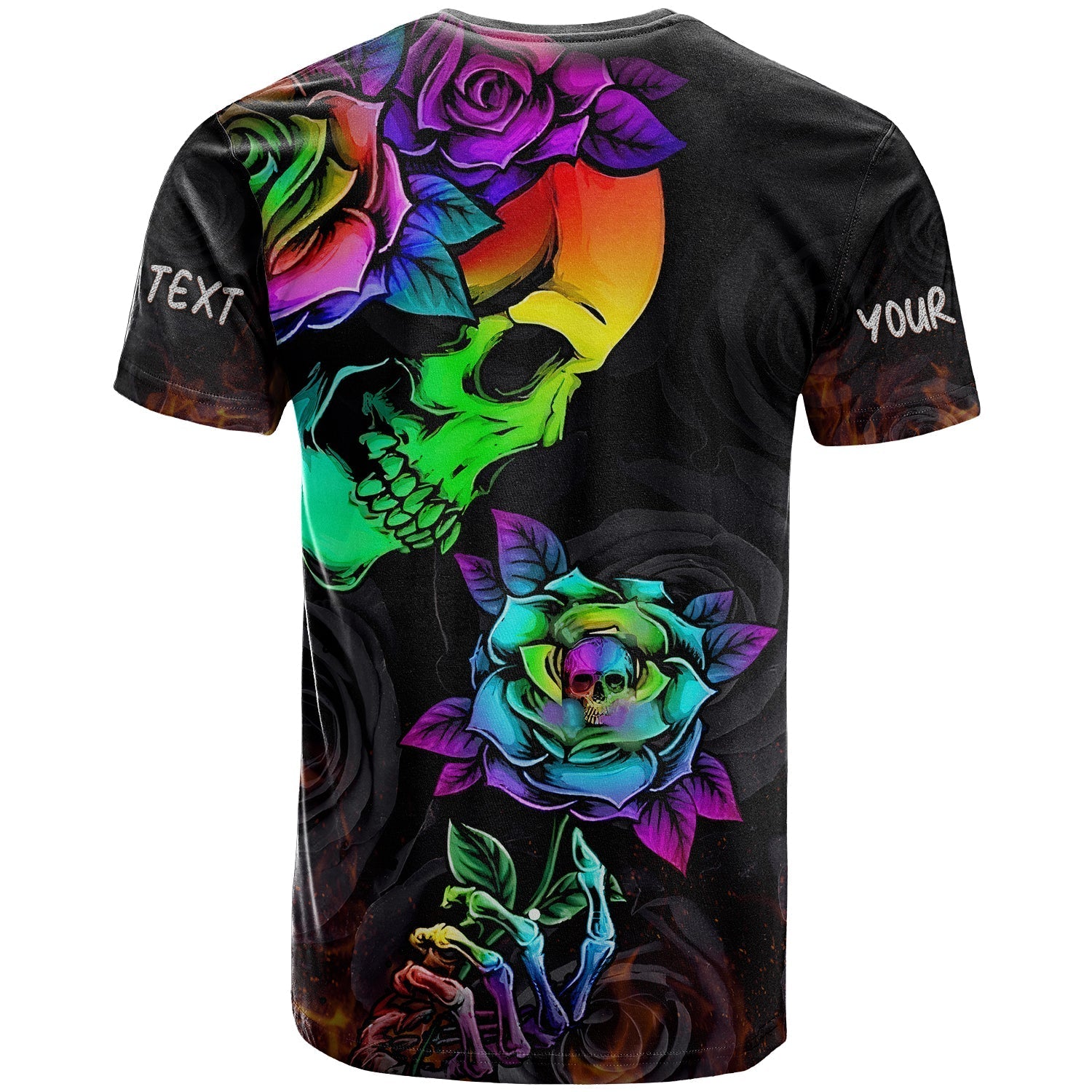 custom-personalised-beautiful-sugar-skull-t-shirt-dark-night-black-roses