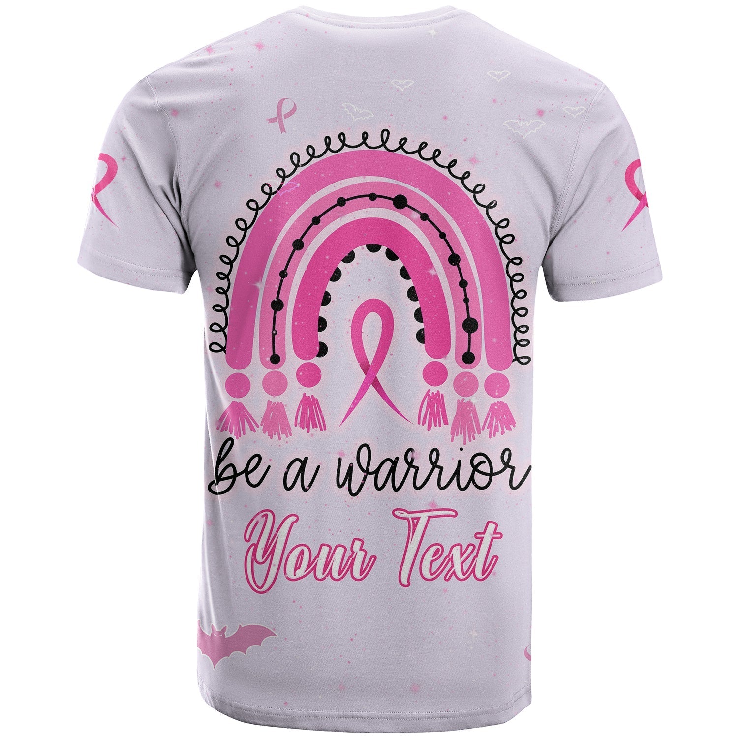 custom-personalised-breast-cancer-t-shirt-rainbow-be-a-warrior-no-one-fights-alone
