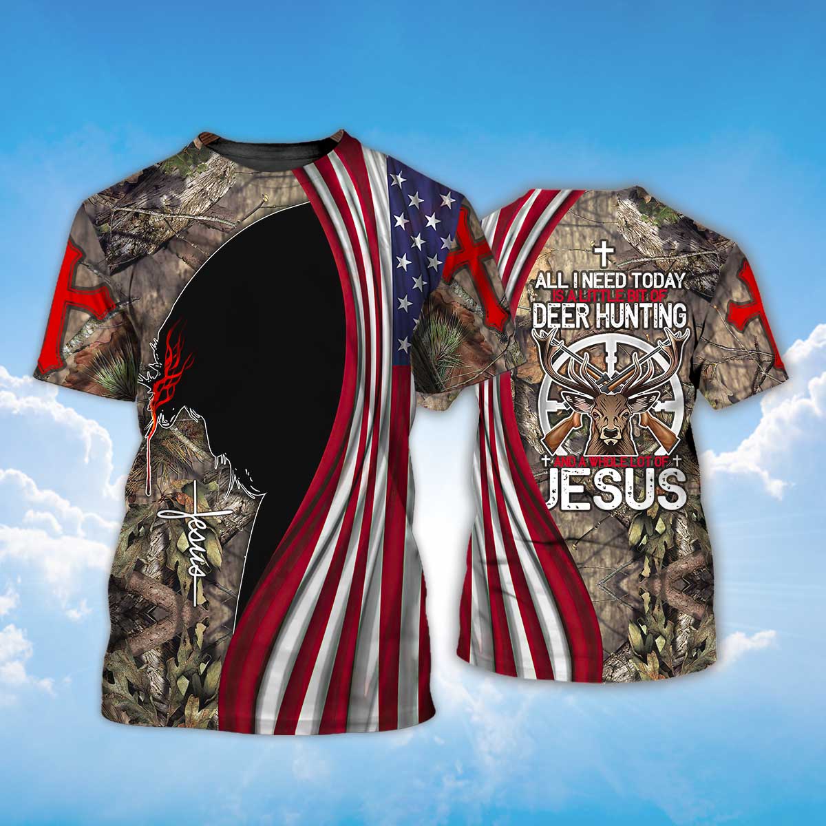 all-i-need-today-is-a-little-bit-of-hunting-and-a-whole-lot-of-jesus-t-shirt