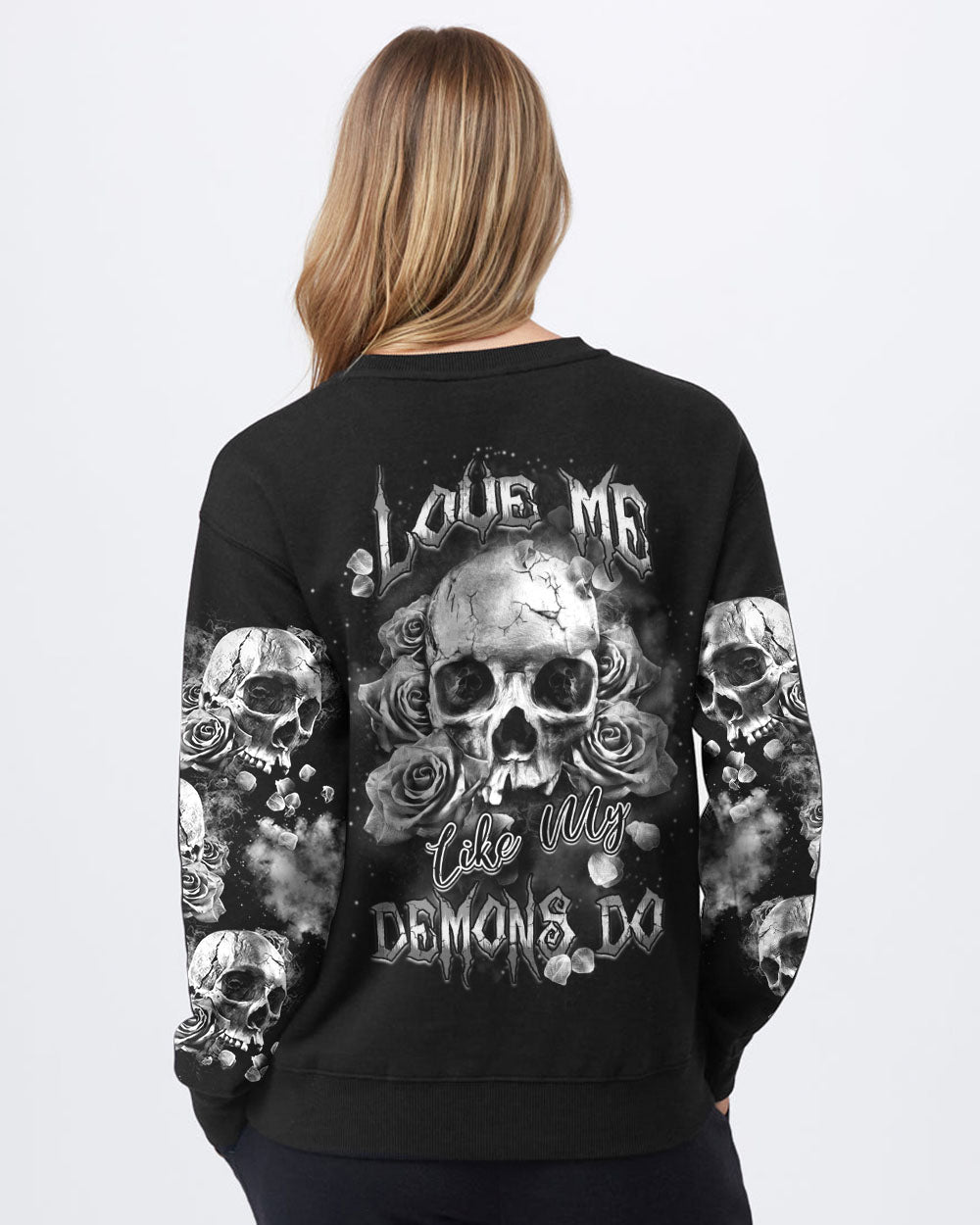 love-me-like-my-demons-do-black-and-white-rose-womens-skull-sweatshirt