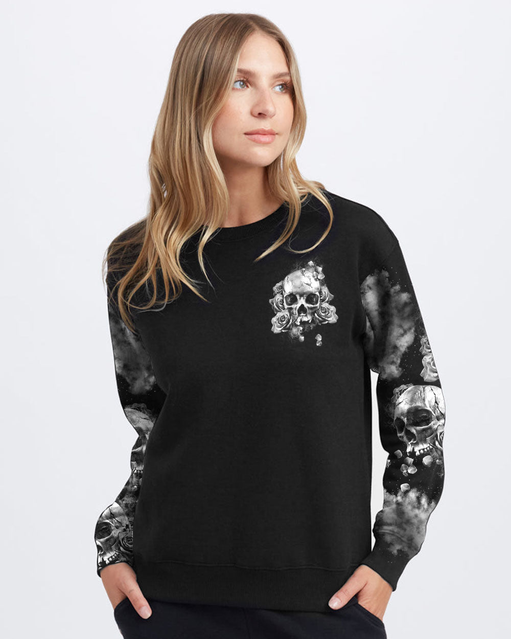 love-me-like-my-demons-do-black-and-white-rose-womens-skull-sweatshirt