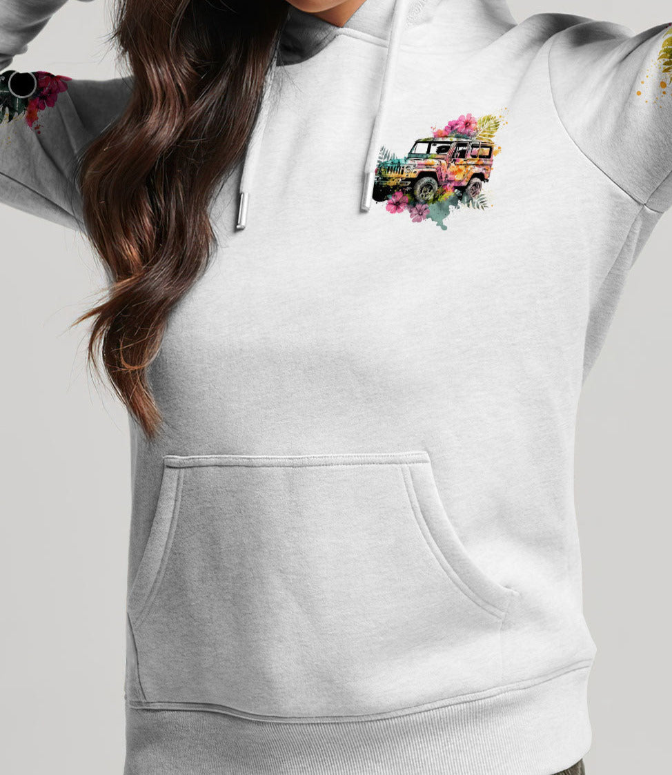 The Best Grandmas Drive Jeeps Hibiscus Hoodie