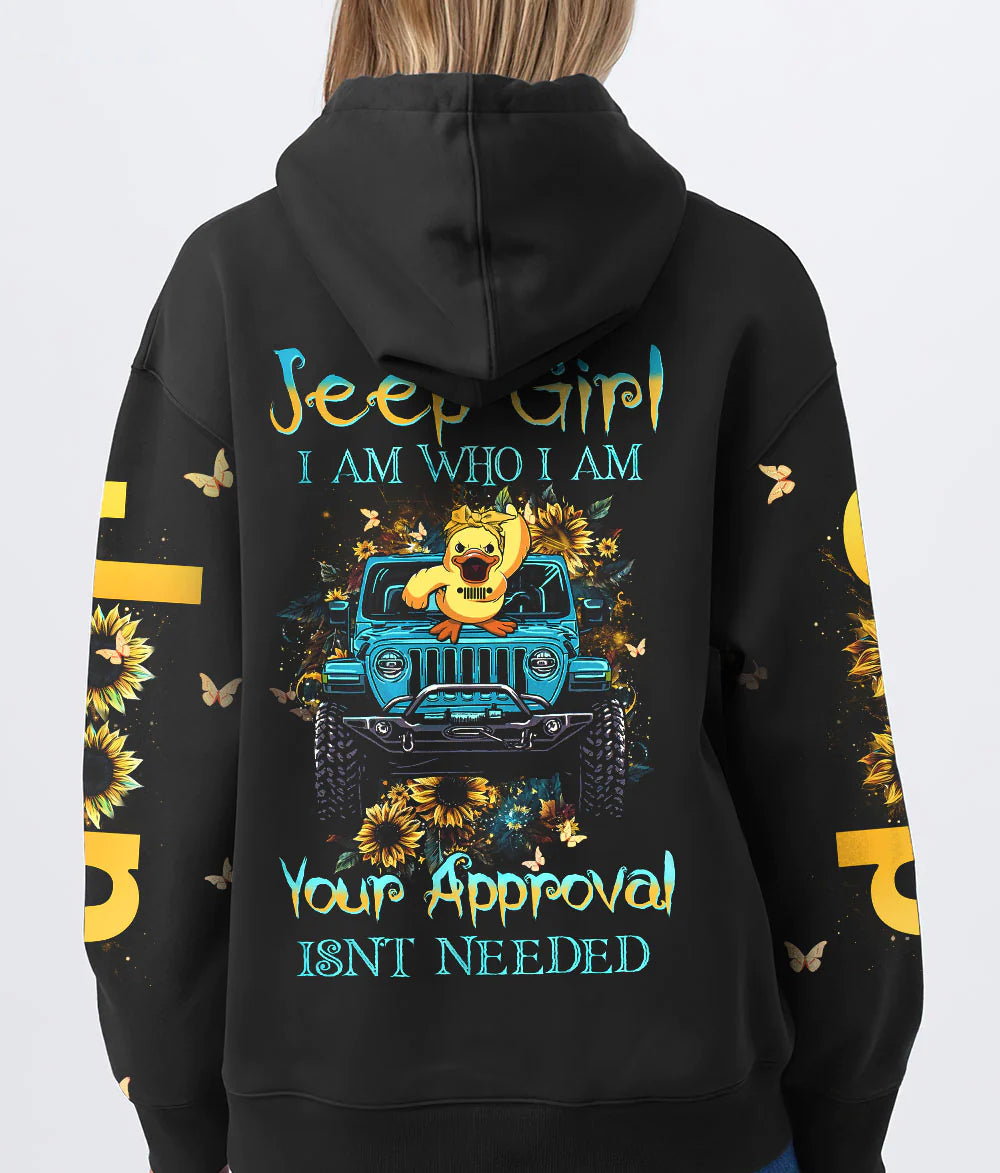 jeep-girl-i-am-who-i-am-funny-duck-jeep-hoodie