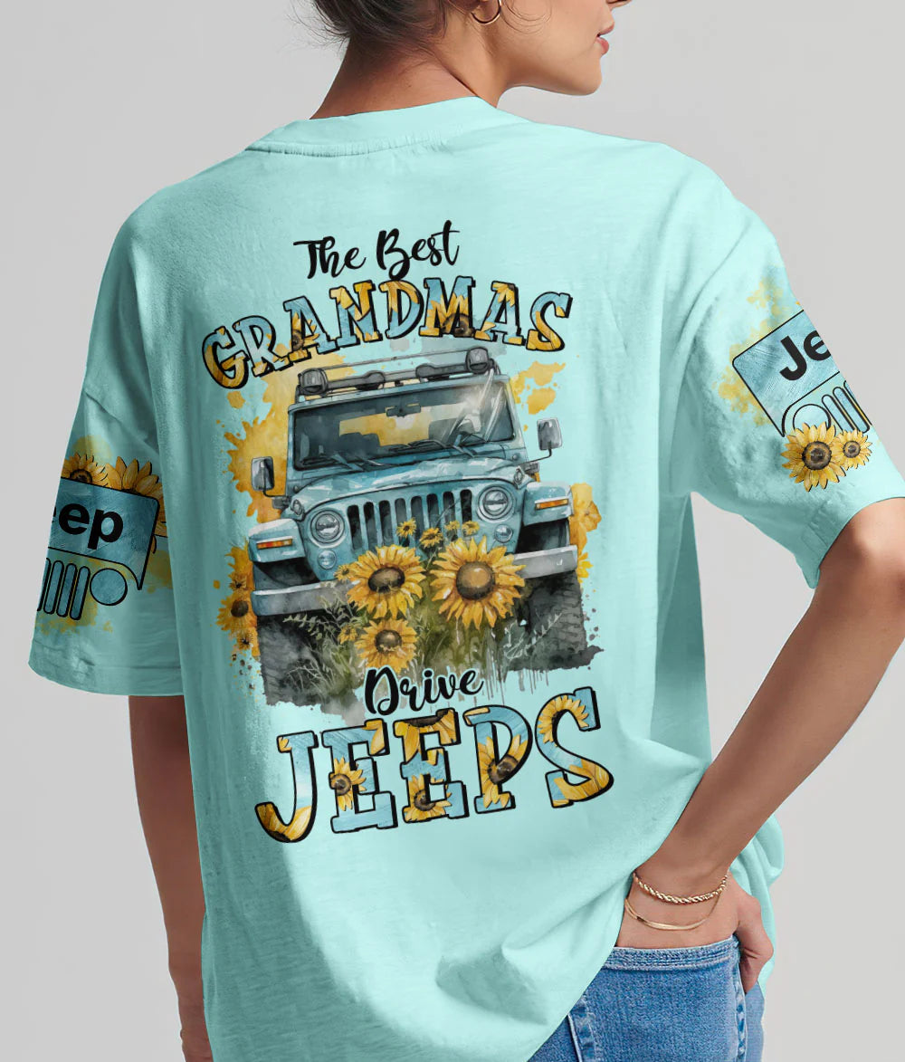 the-best-grandmas-drive-jeeps-daisy-bloom-watercolor-t-shirt