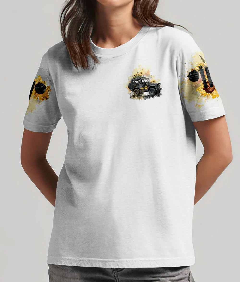 im-the-black-jeep-of-the-family-daisy-white-t-shirt