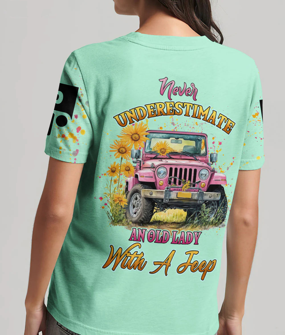 never-underestimate-an-old-lady-jeep-t-shirt