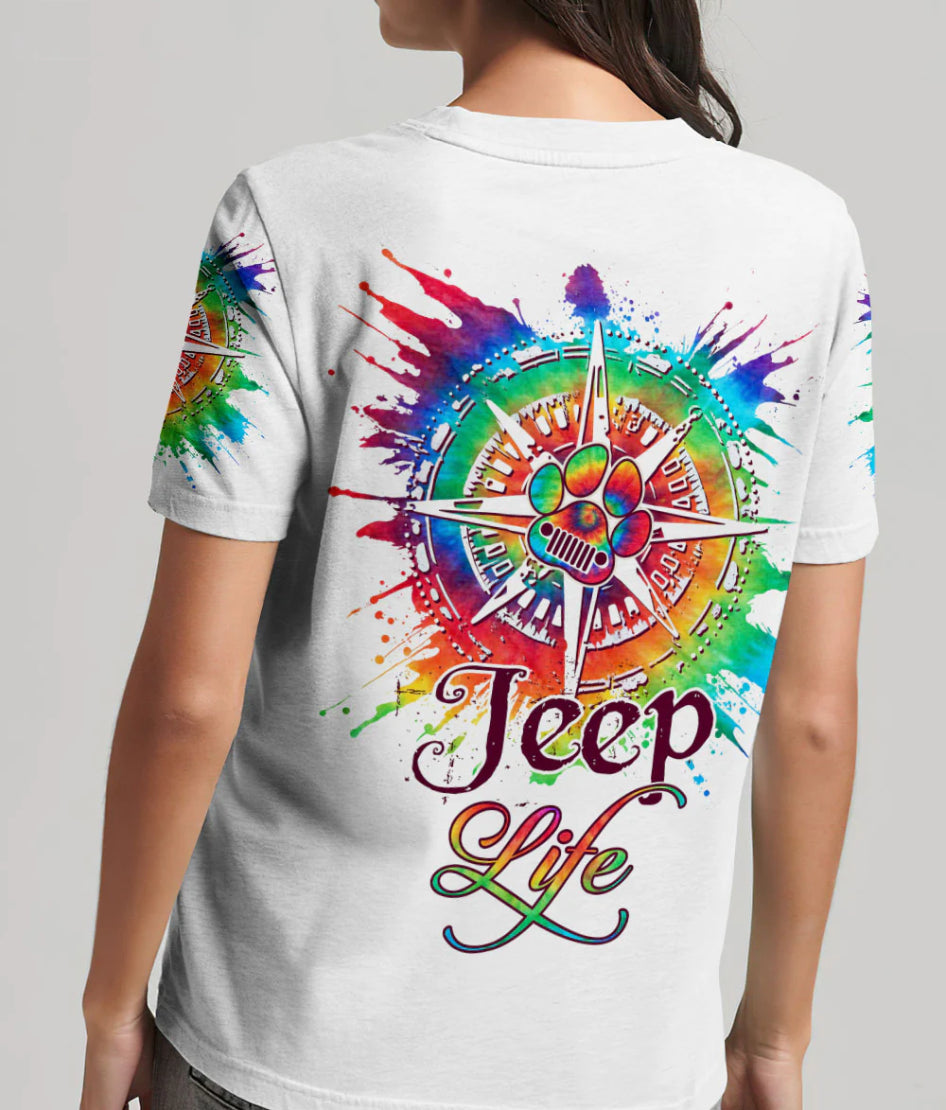 jeep-life-compass-colorful-t-shirt