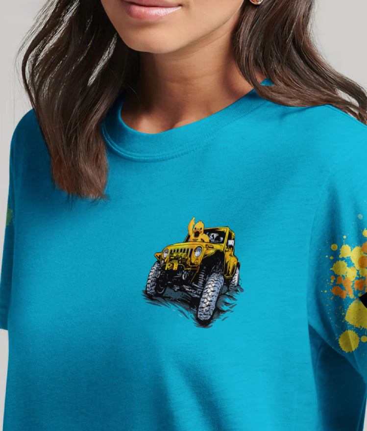 quack-quack-motherducker-jeep-blue-watercolor-t-shirt