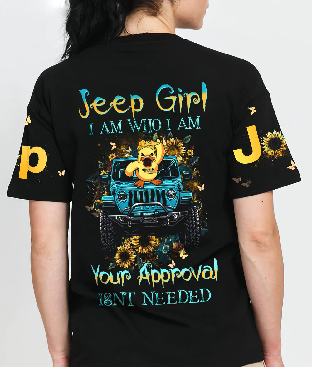 jeep-girl-i-am-who-i-am-funny-duck-jeep-t-shirt