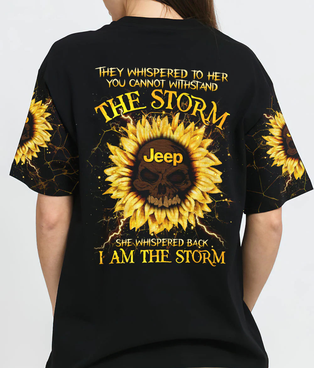 i-am-the-storm-sunflower-skull-jeep-t-shirt