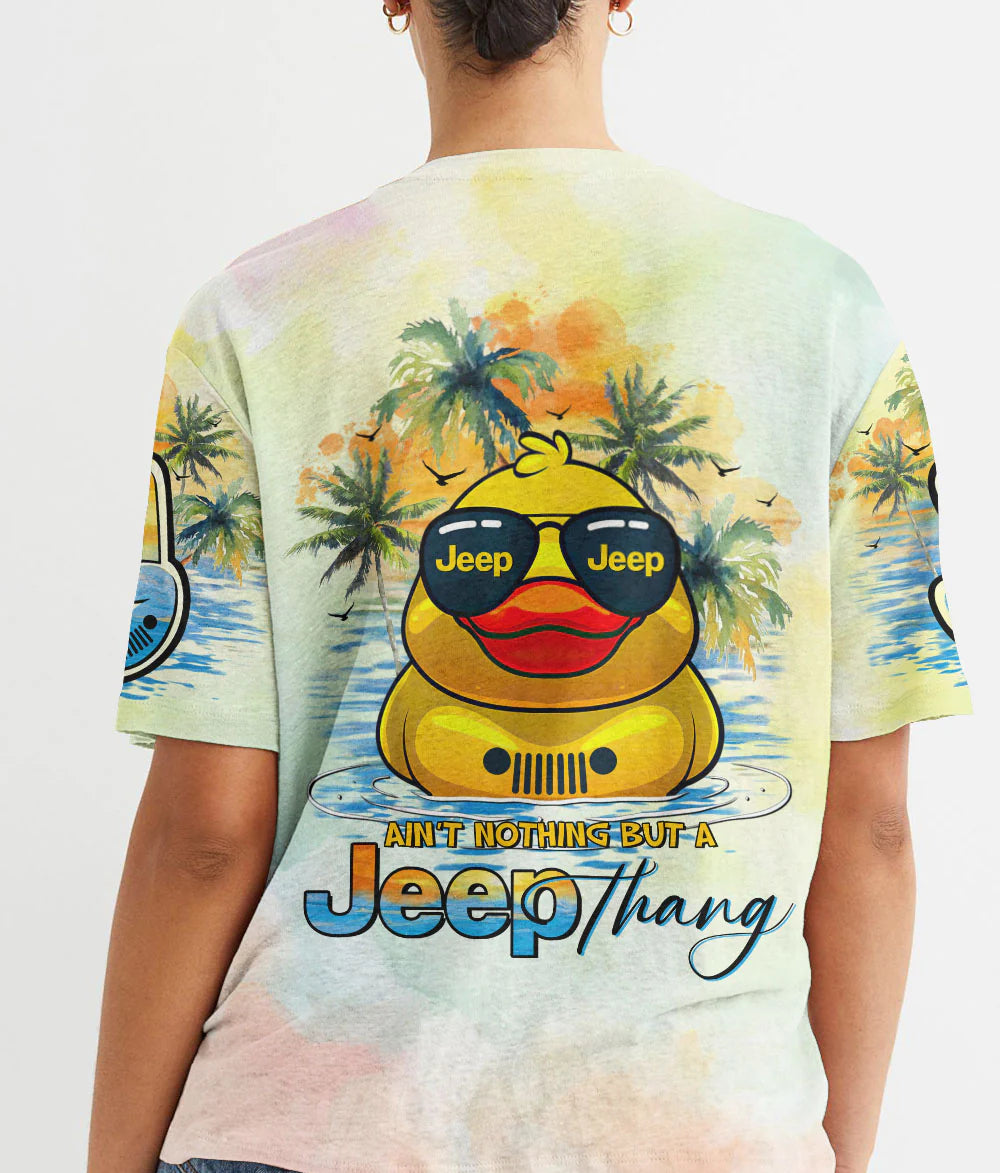 aint-nothing-but-a-jeep-thang-duck-glasses-beach-women-v-neck-t-shirt