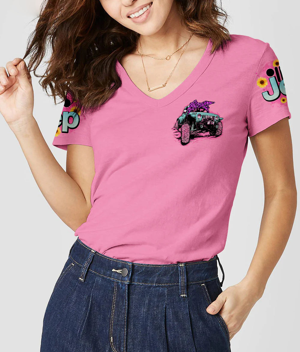 5-things-jeep-girl-daisy-women-v-neck-t-shirt