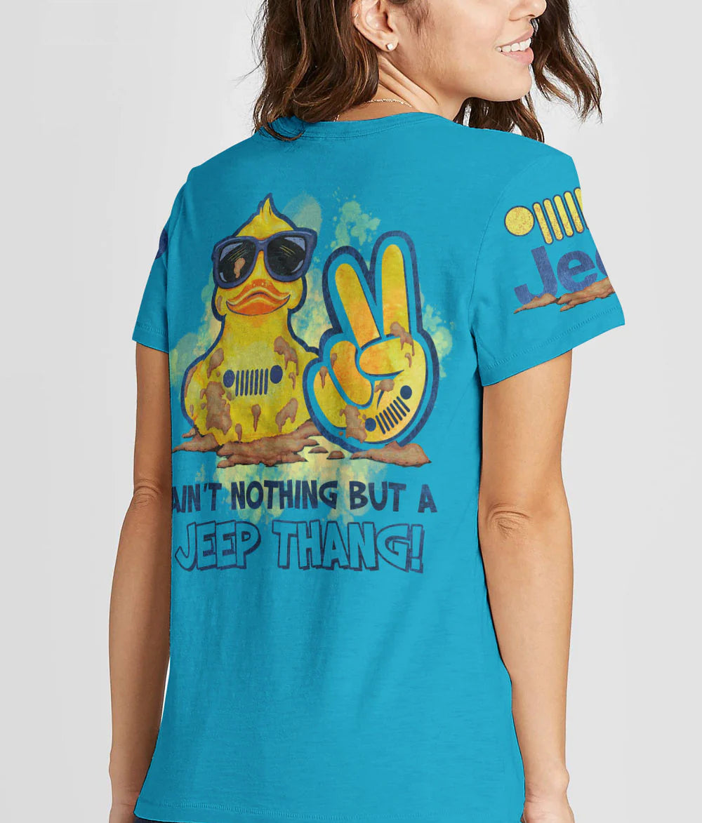 aint-nothing-but-a-jeep-thang-duck-women-v-neck-t-shirt