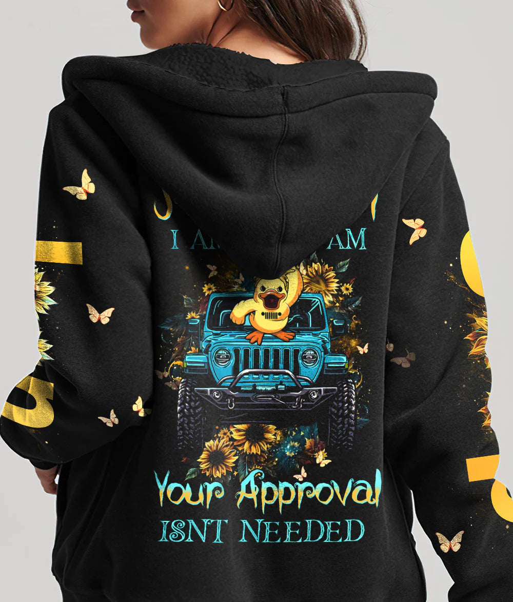 jeep-girl-i-am-who-i-am-funny-duck-jeep-hoodie