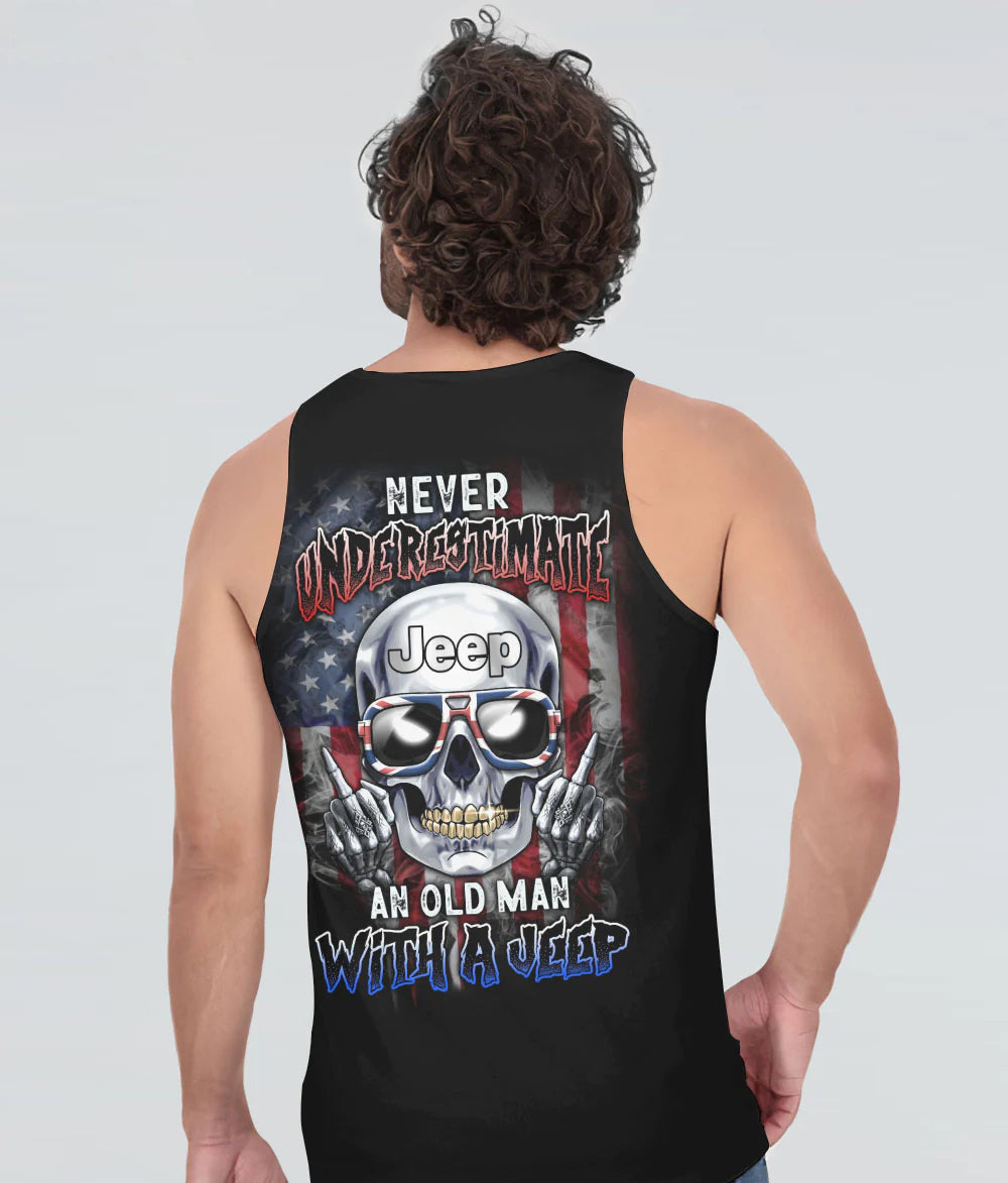 never-underestimate-an-old-man-skull-men-tank-top