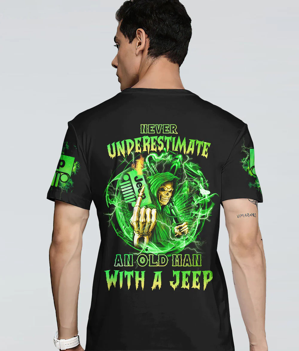 never-underestimate-an-old-man-jeep-t-shirt