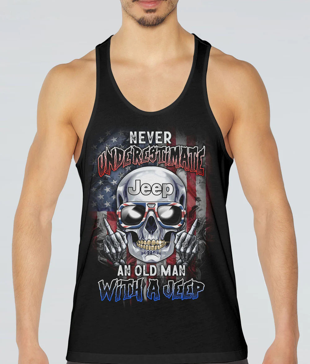 never-underestimate-an-old-man-skull-men-tank-top