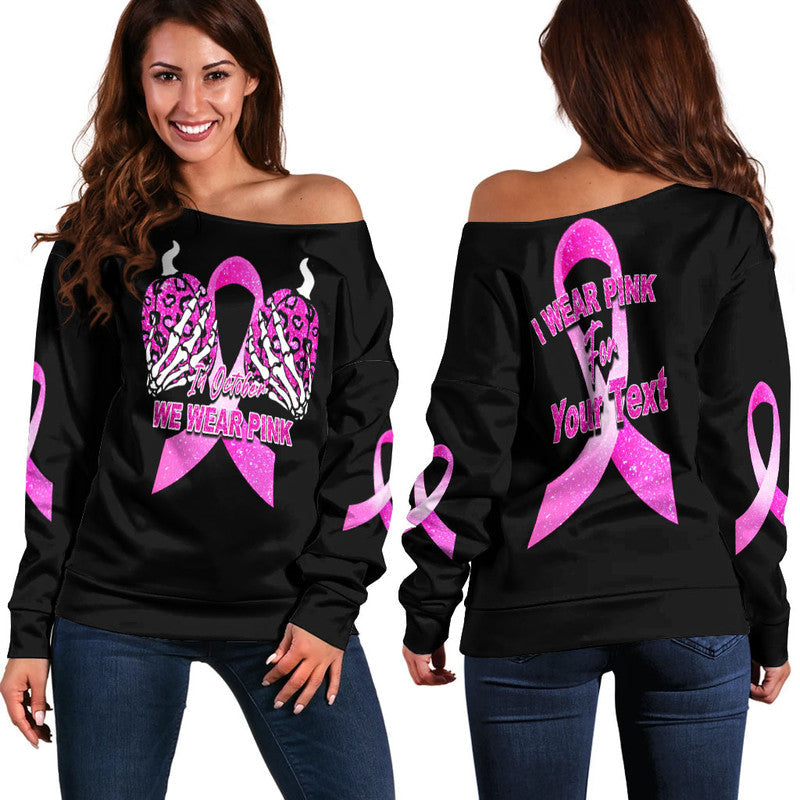 custom-personalised-breast-cancer-off-shoulder-sweater-save-the-pumpkins-black-style