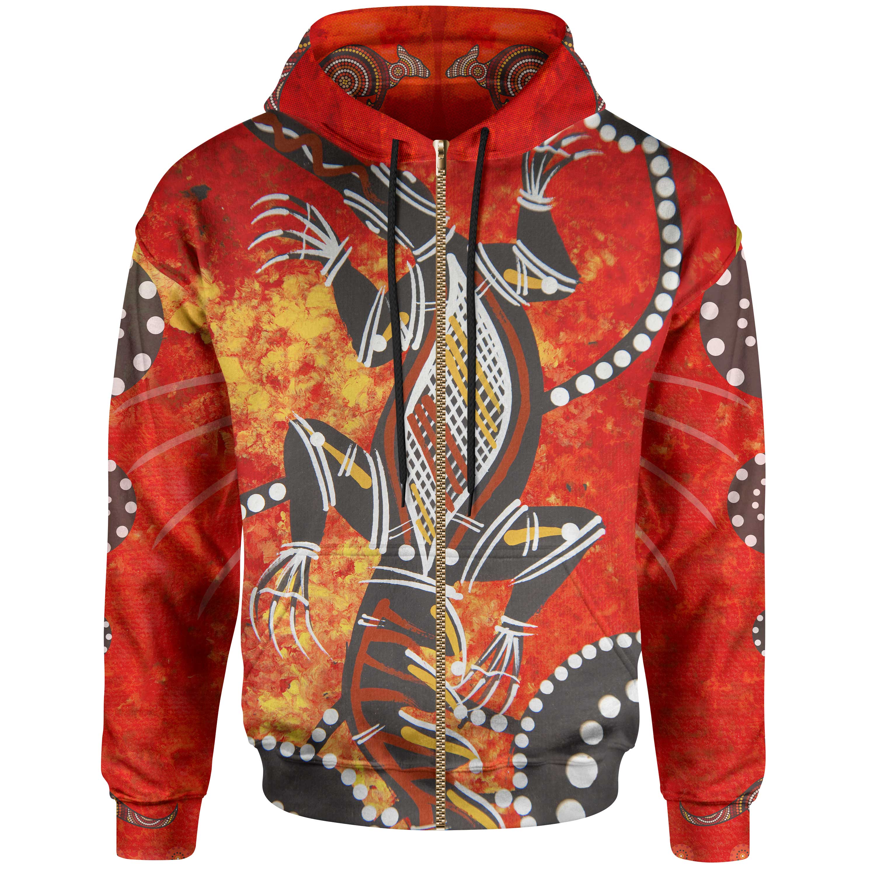 zip-up-hoodie-crocodile-and-kangaroo-dot-painting-art