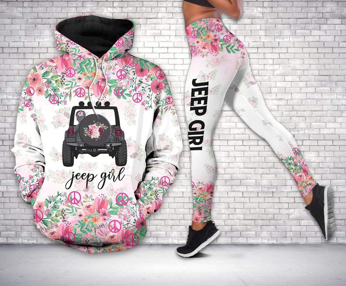 Jeep Girl Flower Hippie Hoodie Legging 3d LT11