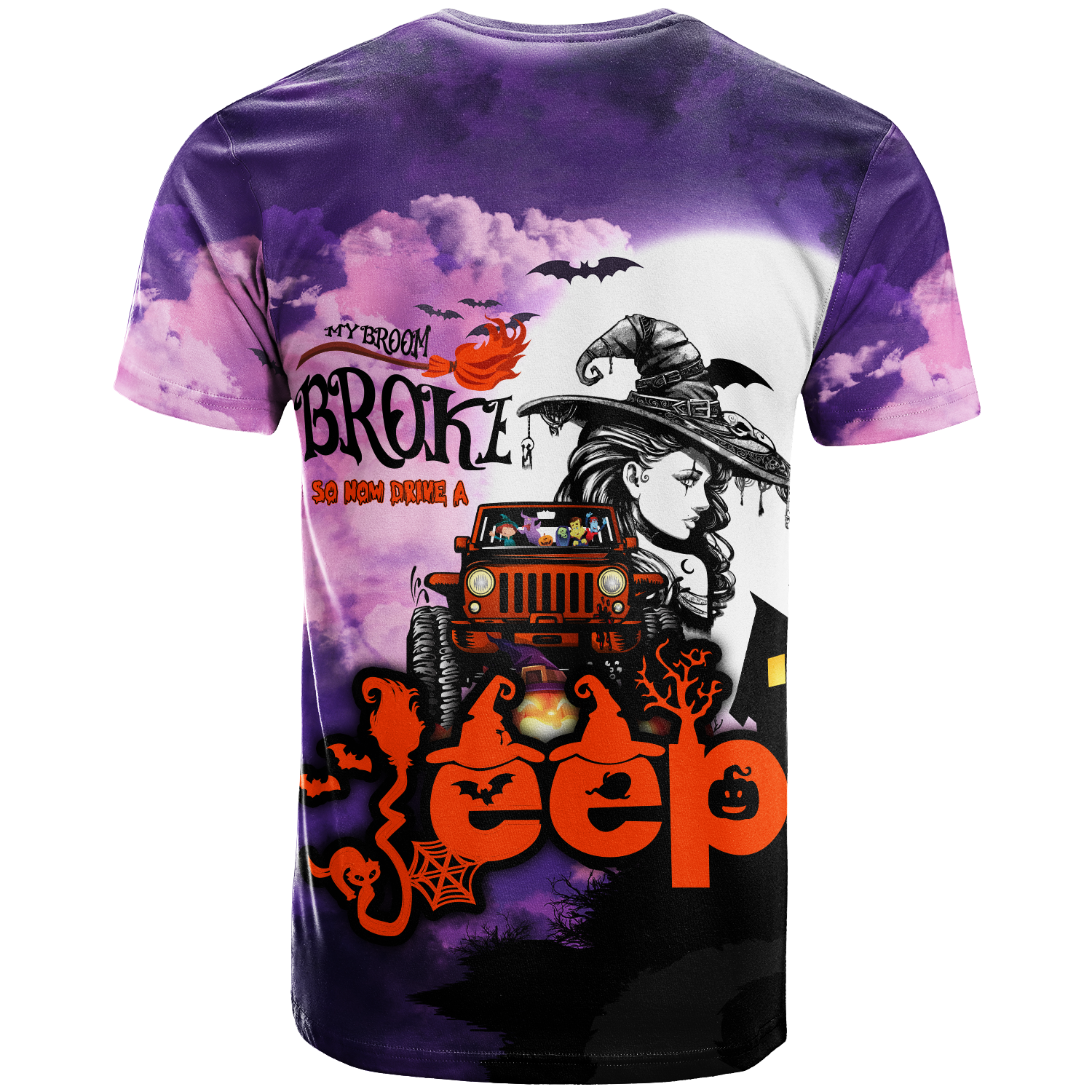 My Broom Broke So Now Drive A Jeep Halloween T Shirt - LT2